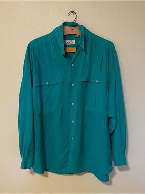 Vintage Fuji by Y.F.L. 100% Sandwashed Silk Utility Shirt